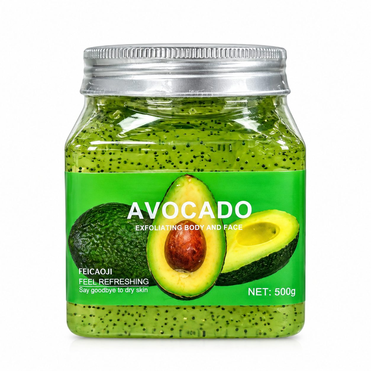 Exfoliante corporal y facial de aguacate FEICAOJI 500g — Control de grasa y frescura, 100% RECOMENDADO
