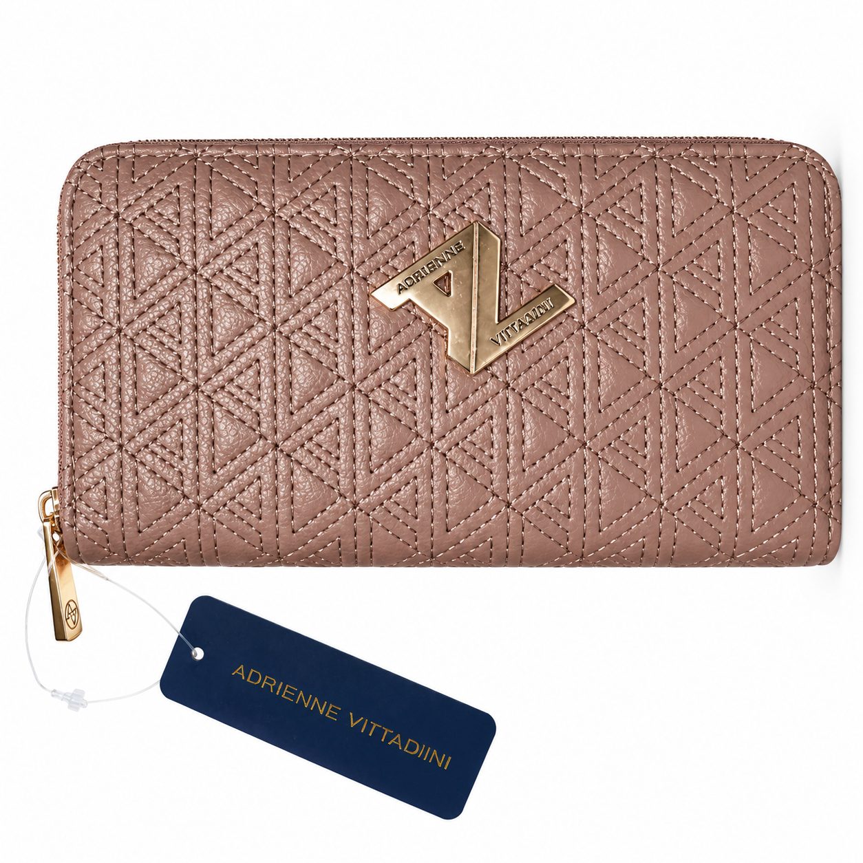 CARTERA  ADRIENNE VITTADINI BEIGE CON CIERRE DORADO -EDICION UNICA