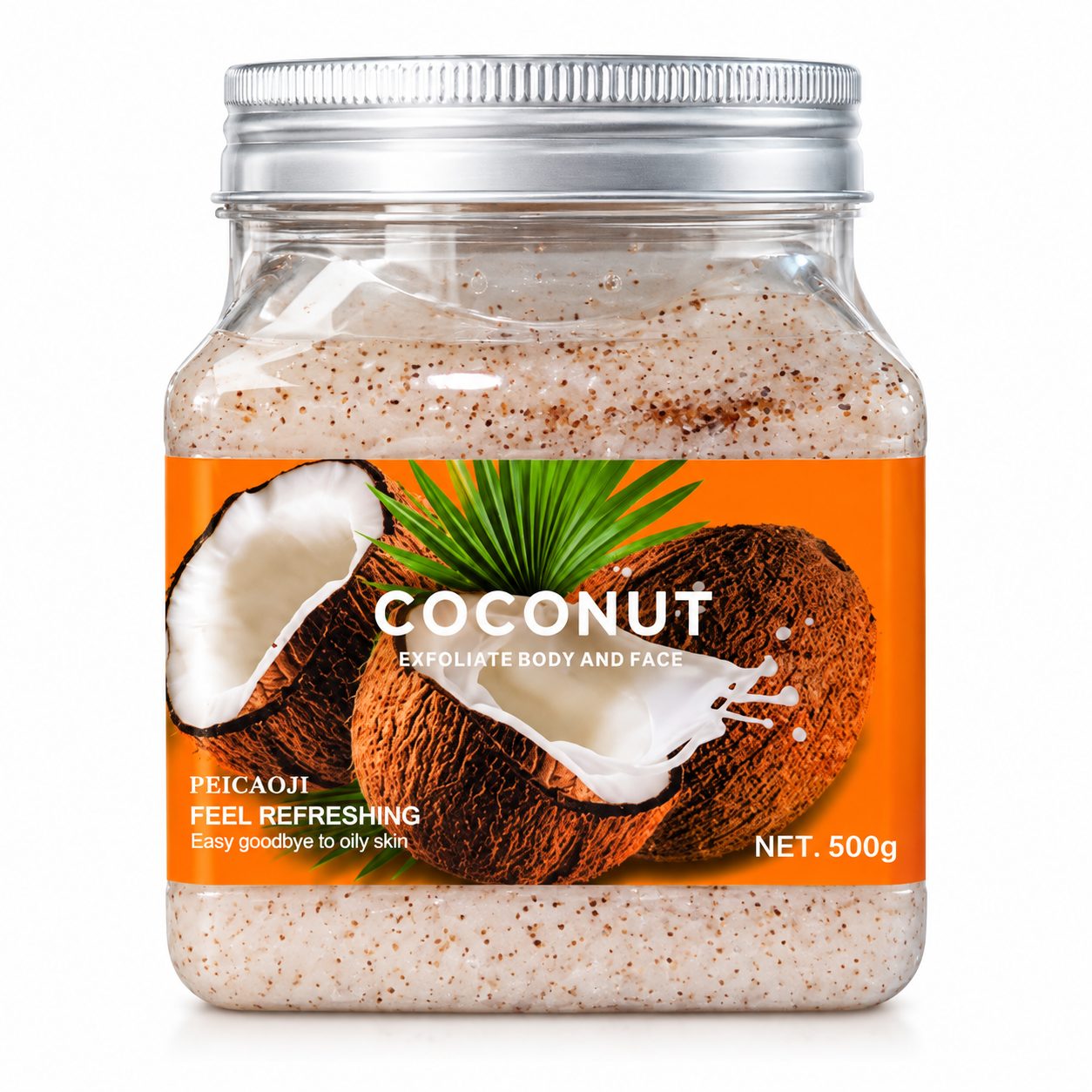 Exfoliante corporal y facial de coco FEICAOJI 500 g — Hidratación y frescura natural 100%