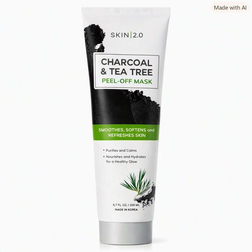 kin 2.0 Charcoal & Tea Tree Peel-Off Mask | Mascarilla facial coreana limpieza profunda