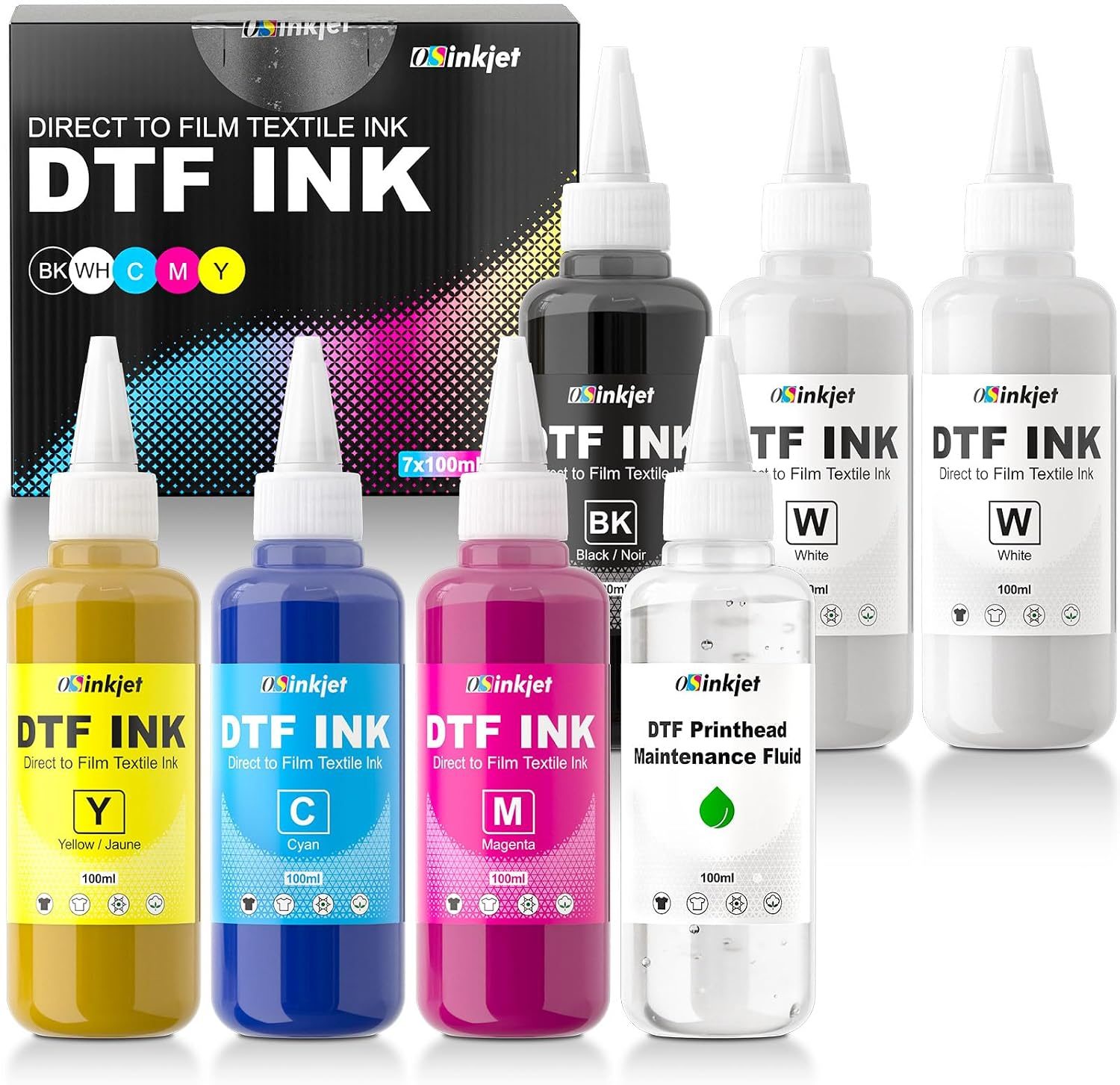 DTF Ink 600ML - Tinta de transferencia DTF para película PET, recambio para impresoras DTF