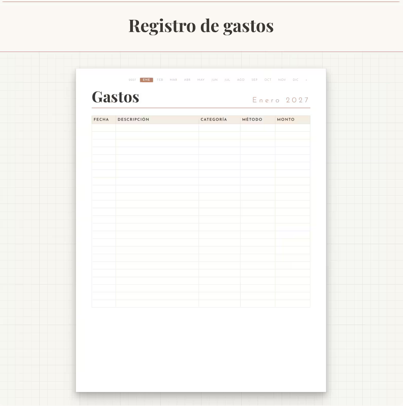 Agenda Digital Planificador 2027 | Calendarios, Presupuesto, Gastos y Control Anual Imprimible 108 Pag