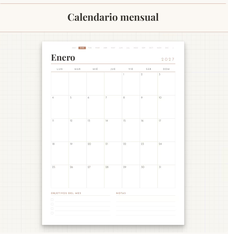 Agenda Digital Planificador 2027 | Calendarios, Presupuesto, Gastos y Control Anual Imprimible 108 Pag