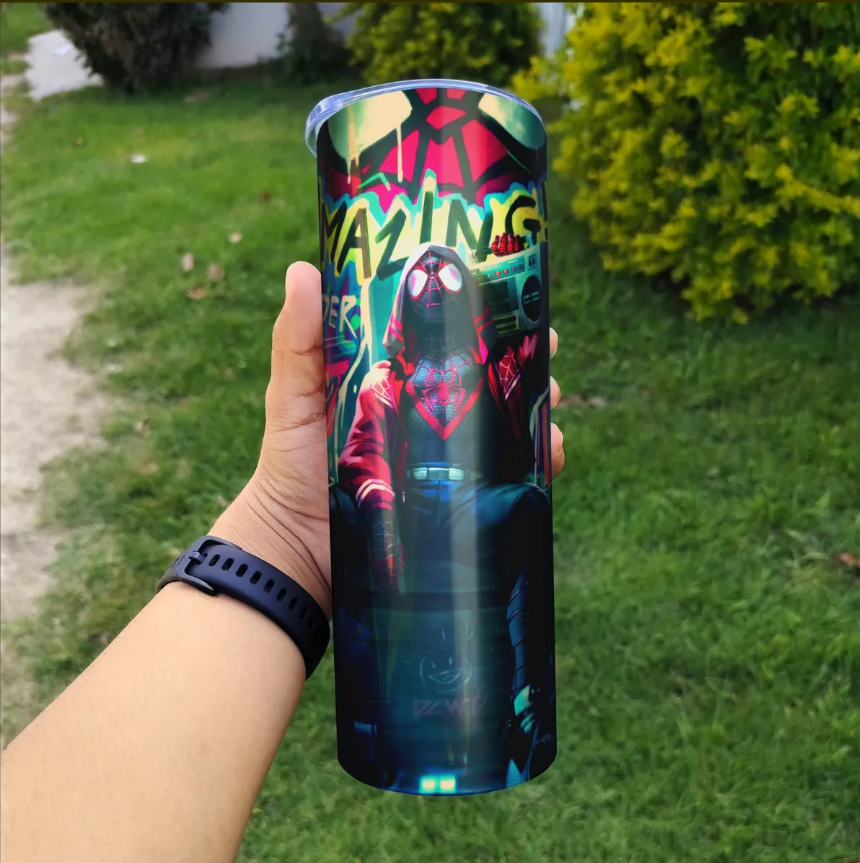 TERMO PERSONALIZADO FULL COLOR DE ACERO INOXIDABLE CON POPOTE 20 OZ