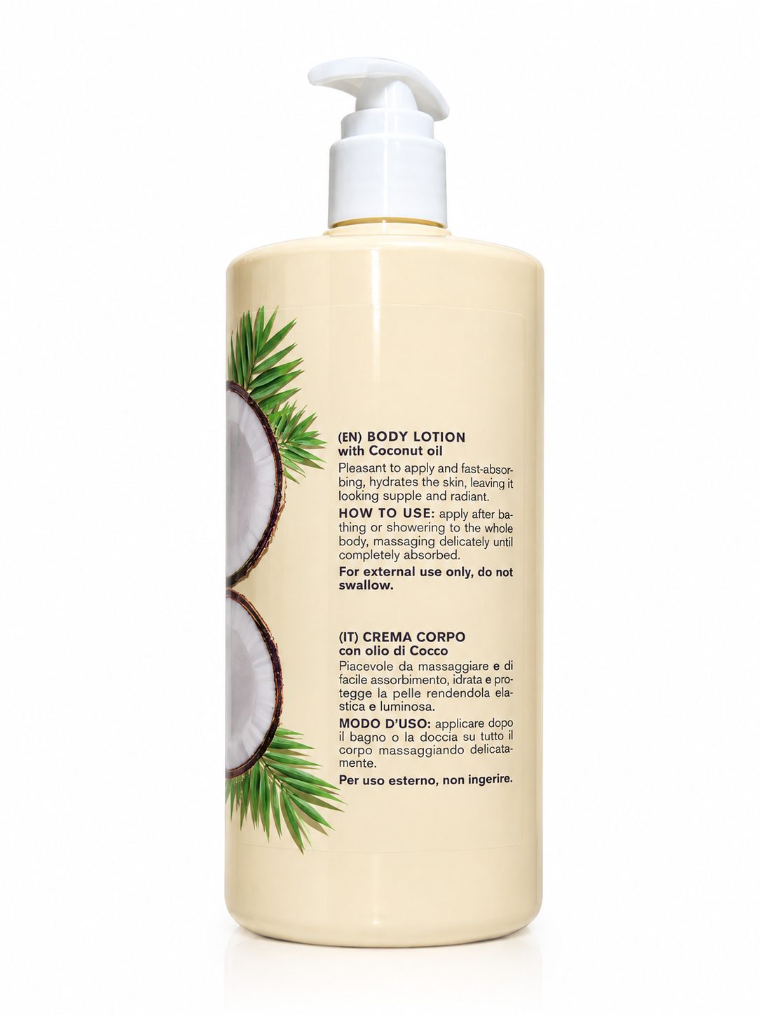 Loción Corporal Harbor Natural Cosmetics con Aceite de Coco 1000 ml — Hidratación Natural Hecha en Italia