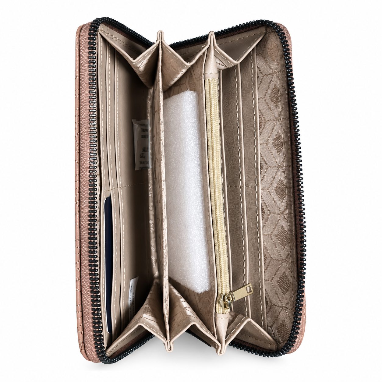 CARTERA  ADRIENNE VITTADINI BEIGE CON CIERRE DORADO -EDICION UNICA