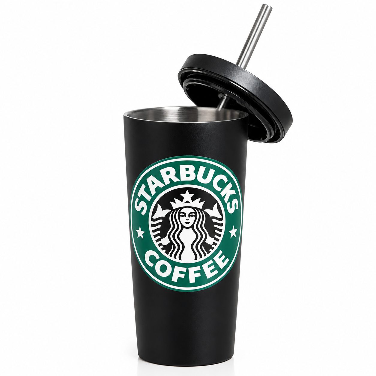 TERMO DE ACERO INOXIDABLE CON POPOTE DE ACERO STARBUCKS EDICION UNICA