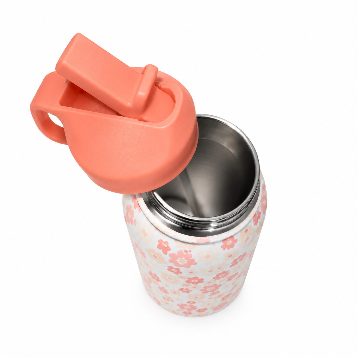 Termo Steve Madden 37 oz floral de acero inoxidable — mantiene bebidas 8 horas