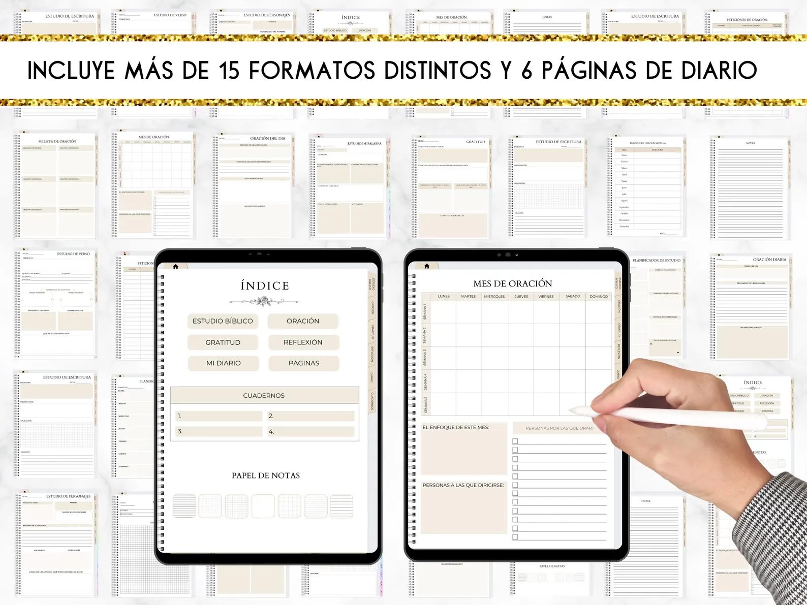 Guía de Crecimiento Espiritual, Reflexiones Espirituales, Plantilla para Escritura y Devocionales Digital